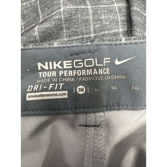 Nike Mens Golf Dri-Fit Tour Performance Chino Shorts Size 38 Gray Plaid - Picture 7 of 10